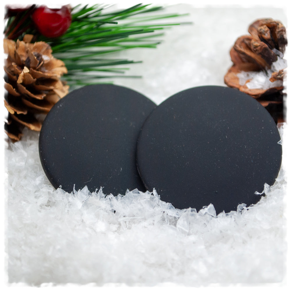 Ohrringe in 35 mm schwarz matt