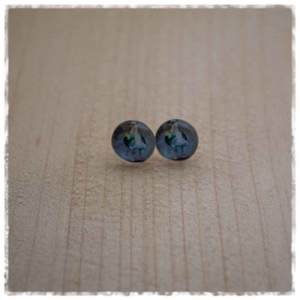 Ohrringe in 10 mm mit Schluckspecht