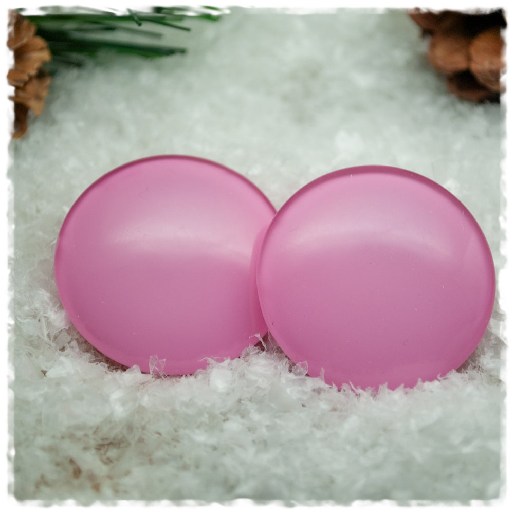 Ohrringe in 30 mm einfarbig rosa Chirurgenstahl