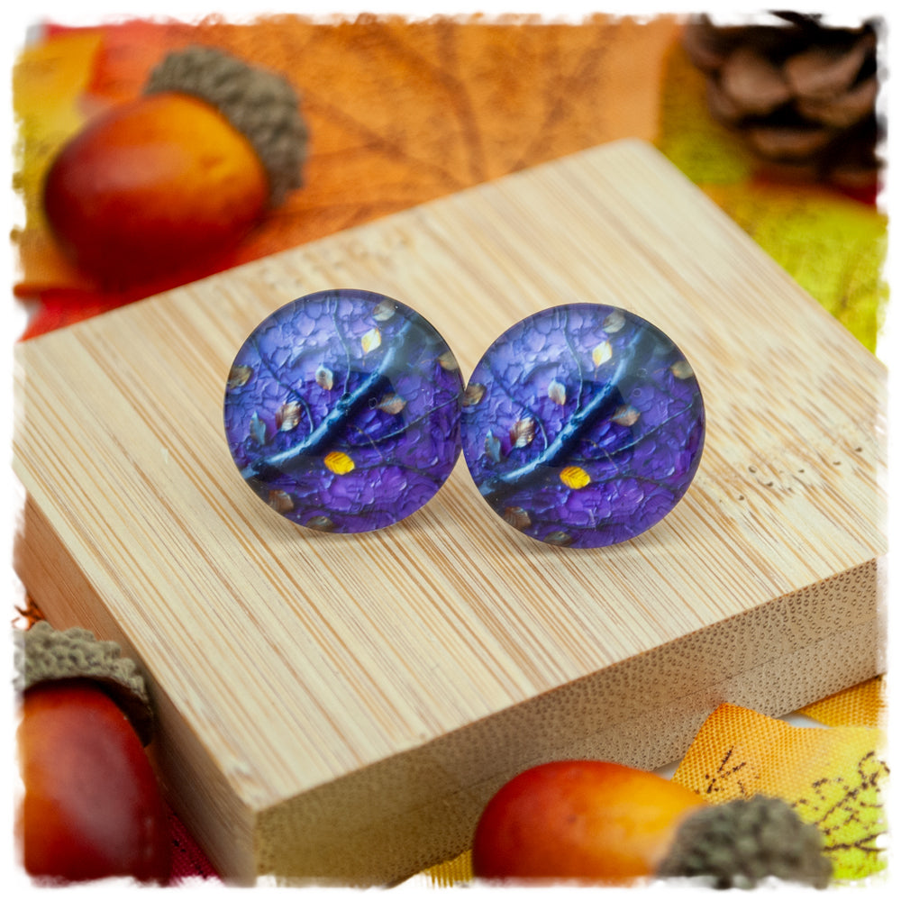 Ohrringe in 20 mm lila mit Ast