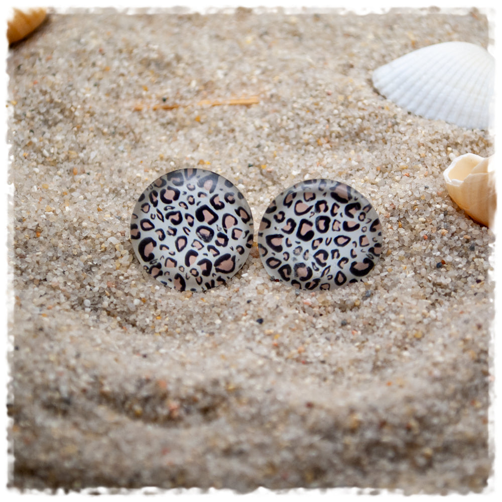 Ohrringe beige mit Leoprint
