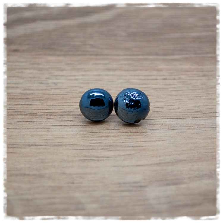 Ohrringe in 12 mm Stein blaugrau