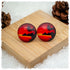 Ohrringe in 20 mm rot mit Bergen und Palmen - Jackelina