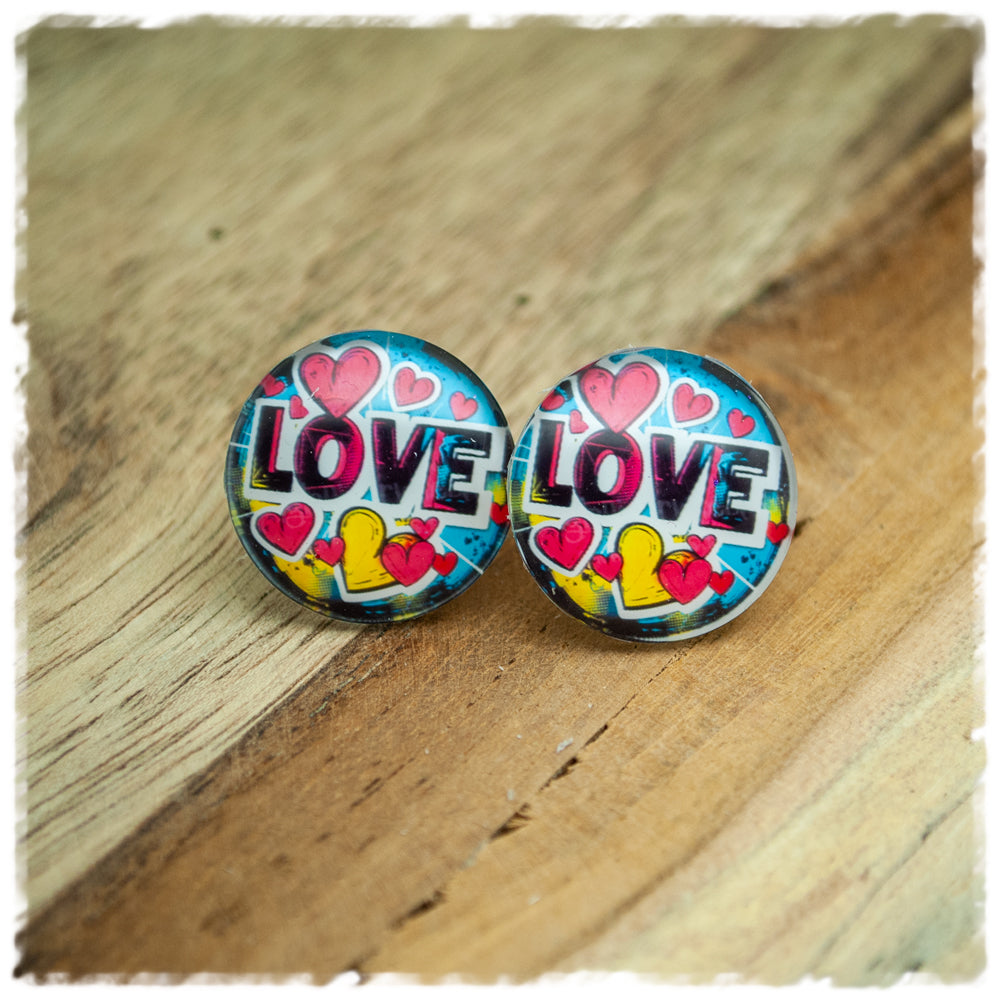 Ohrringe LOVE mit Herzen