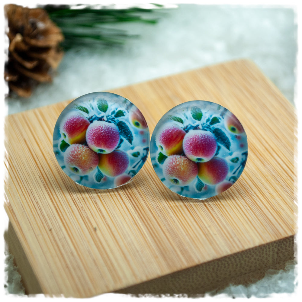 Ohrringe in 20 mm gefrorene Äpfel