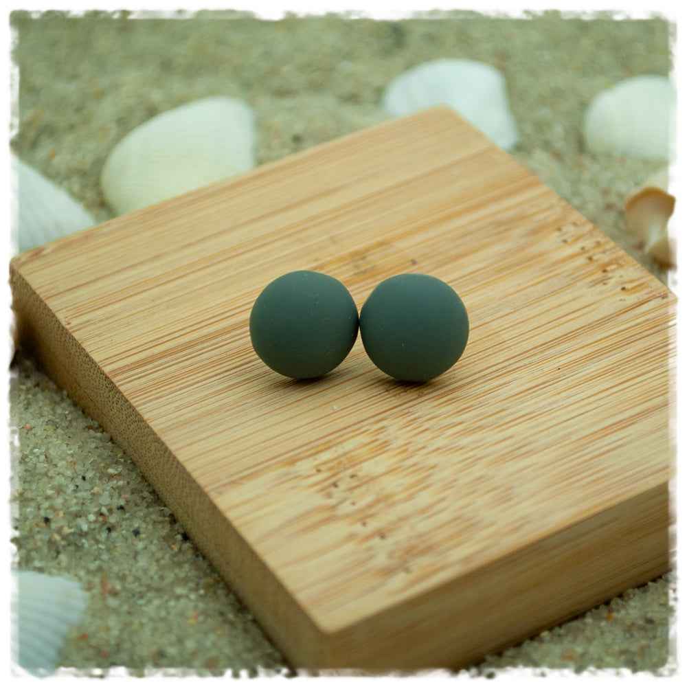 Ohrringe in 12 mm matt anthrazit