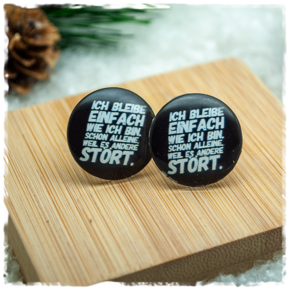 Ohrringe in 20 mm ICH BLEIBE EINFACH WIE ICH BIN.