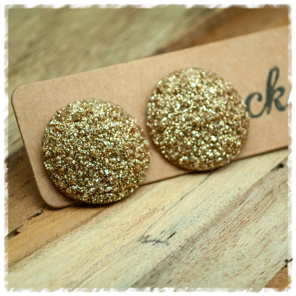 Ohrringe in 25 mm Glitzer light gold
