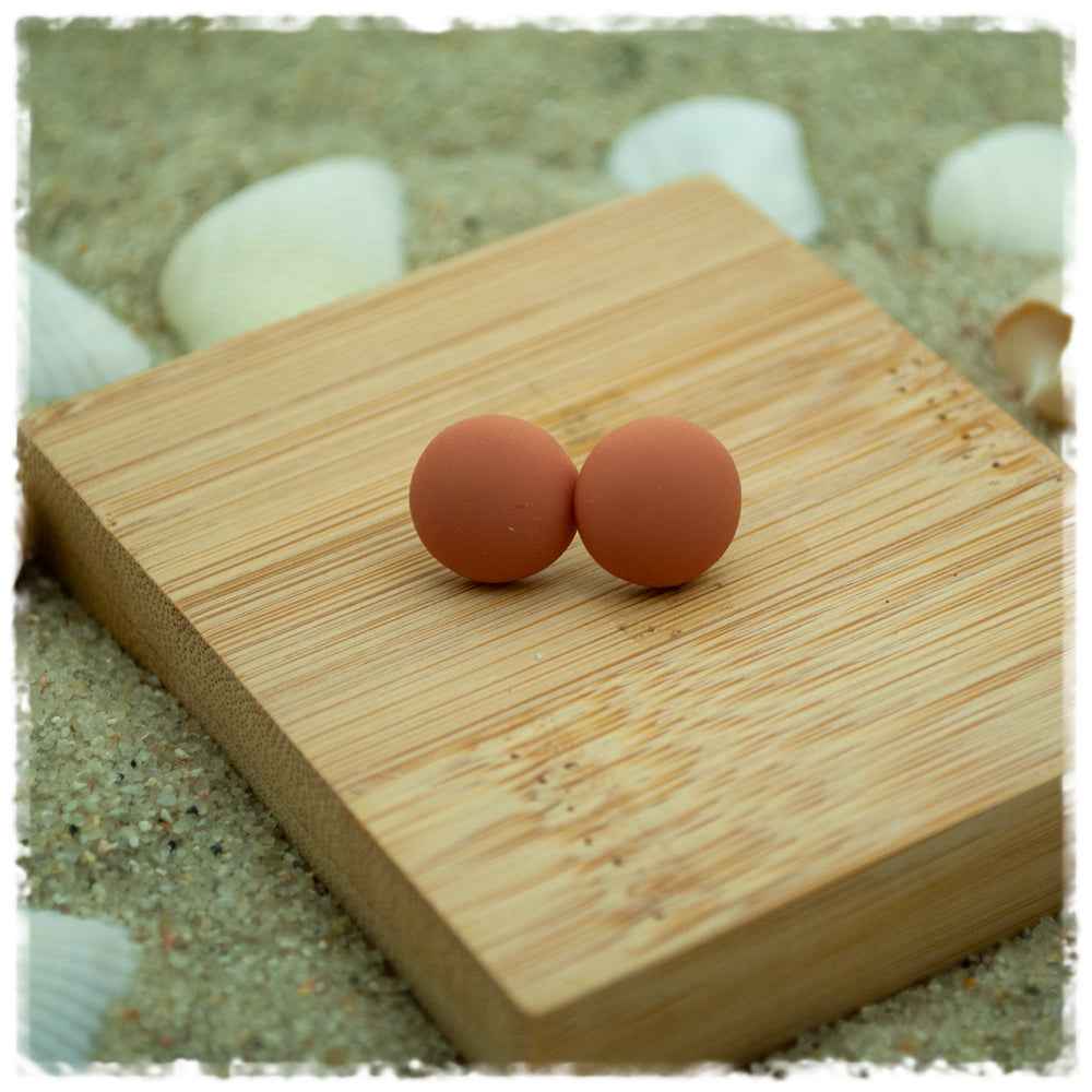 Ohrringe in 12 mm matt terracotta