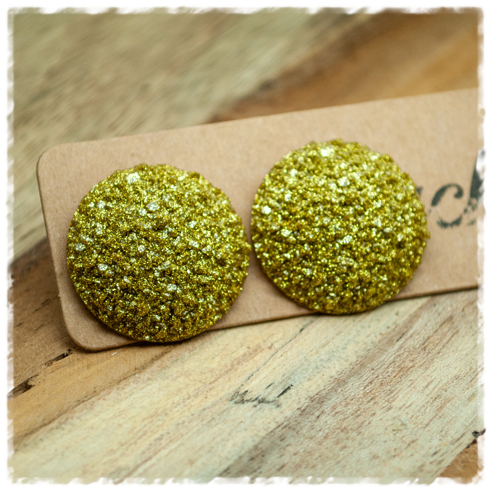 Ohrringe in 25 mm Glitzer gold