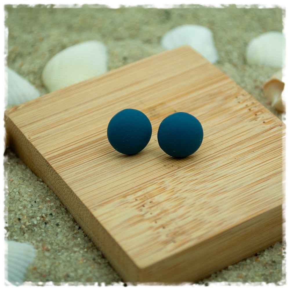 Ohrringe in 12 mm matt dunkelblau