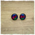 Ohrringe in 14 mm bunt gemustert mit Zeichen