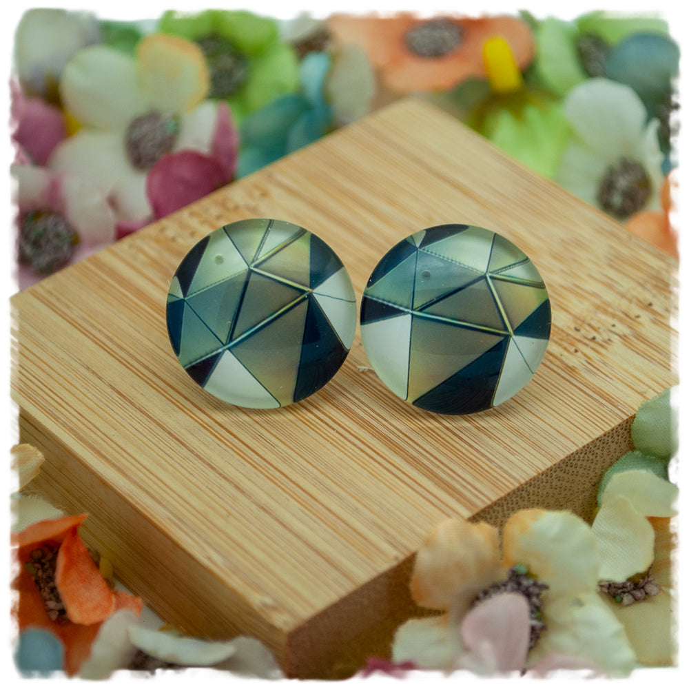 Ohrringe mit hellem Origamimuster - Jackelina