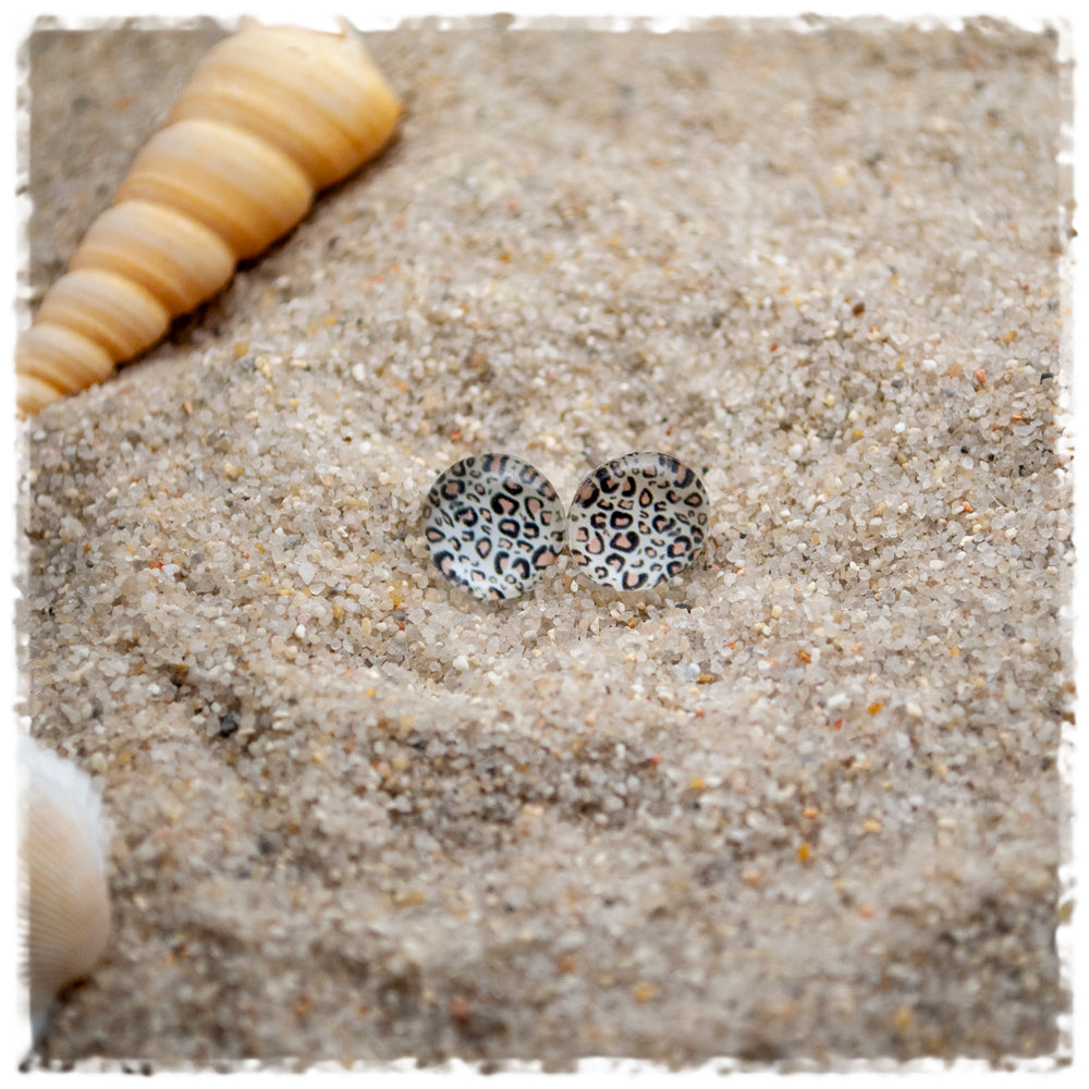 Ohrringe beige mit Leoprint - Jackelina