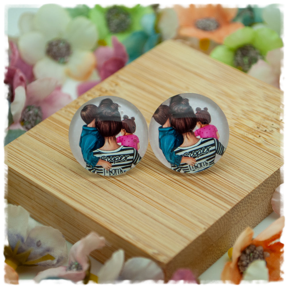 Ohrringe Mom mit Mädchen und Jungen - Jackelina