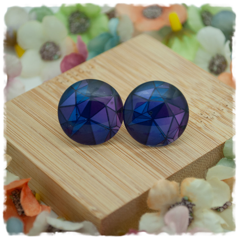 Ohrringe mit lila Origamimuster - Jackelina