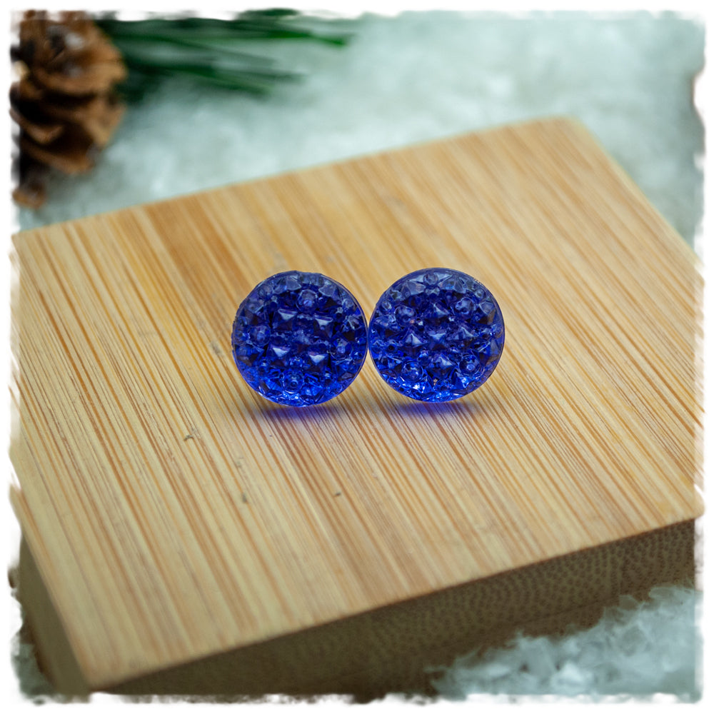Ohrringe in 12 mm lila mit Struktur
