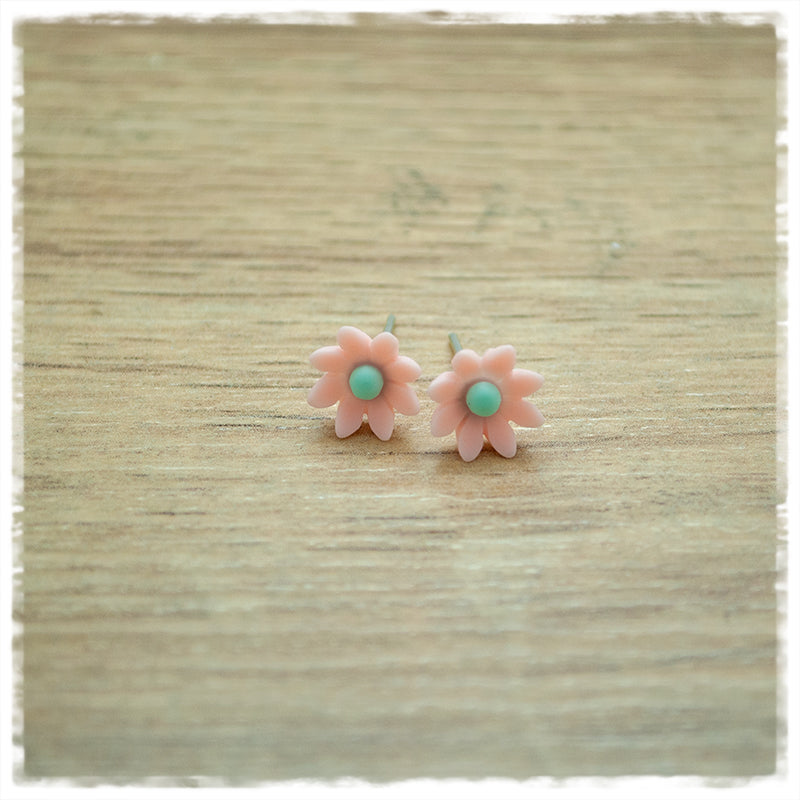 Ohrringe in 10 mm Blümchen in rosa