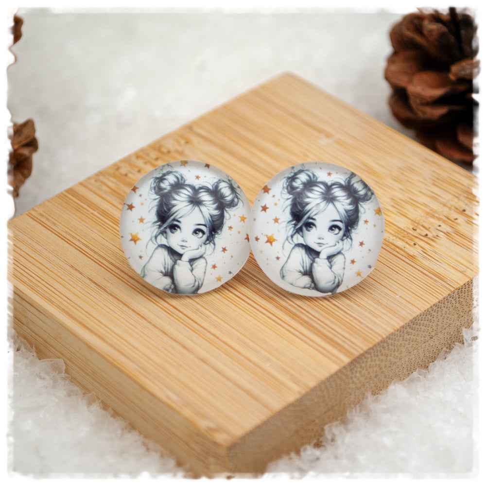 Ohrringe kleines Mädchen mit Sternen