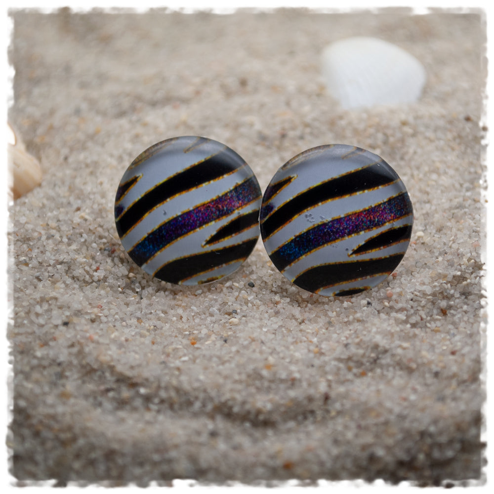 Ohrringe in 20 mm mit Zebraprint