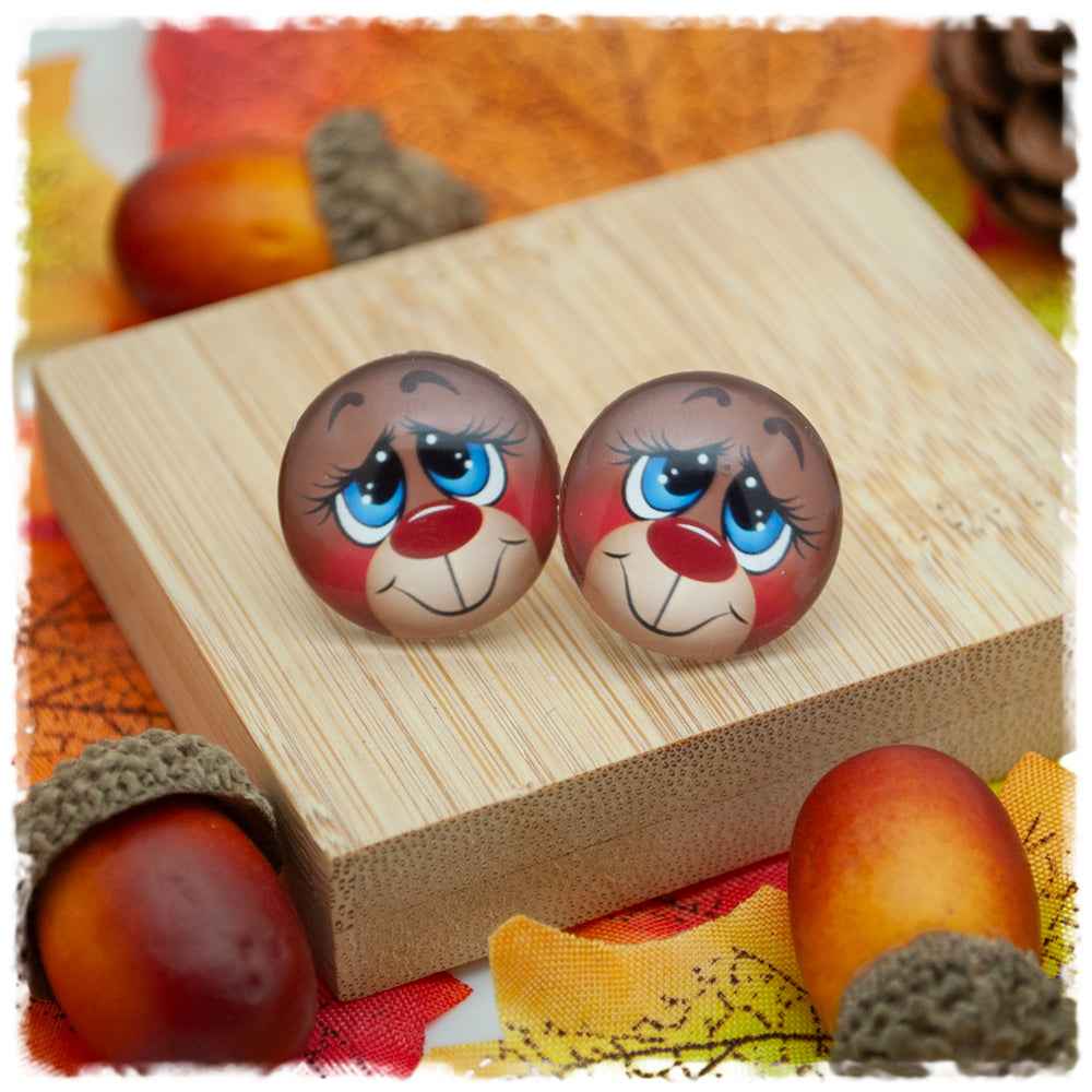 Ohrringe in 20 mm mit Bärengesicht