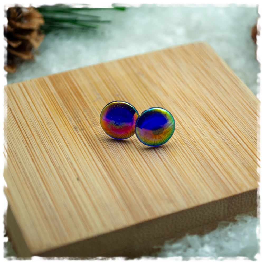 Ohrringe in 10 mm glänzend hell changierend