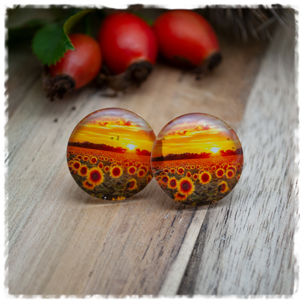 Ohrringe in 20 mm Sonnenblumenfeld