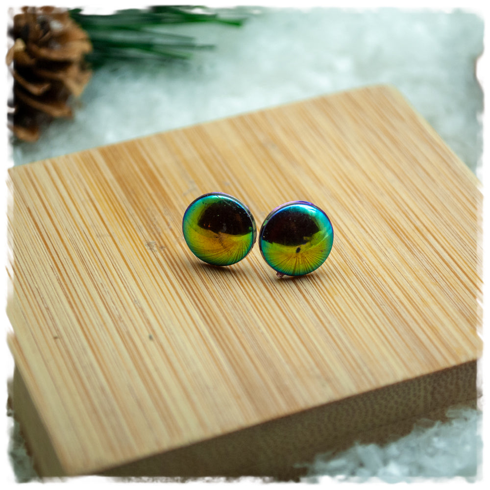 Ohrringe in 10 mm glänzend hell changierend