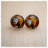 Ohrringe in 20 mm Mit Sonnenblume und weißem Kürbis (B-WARE)