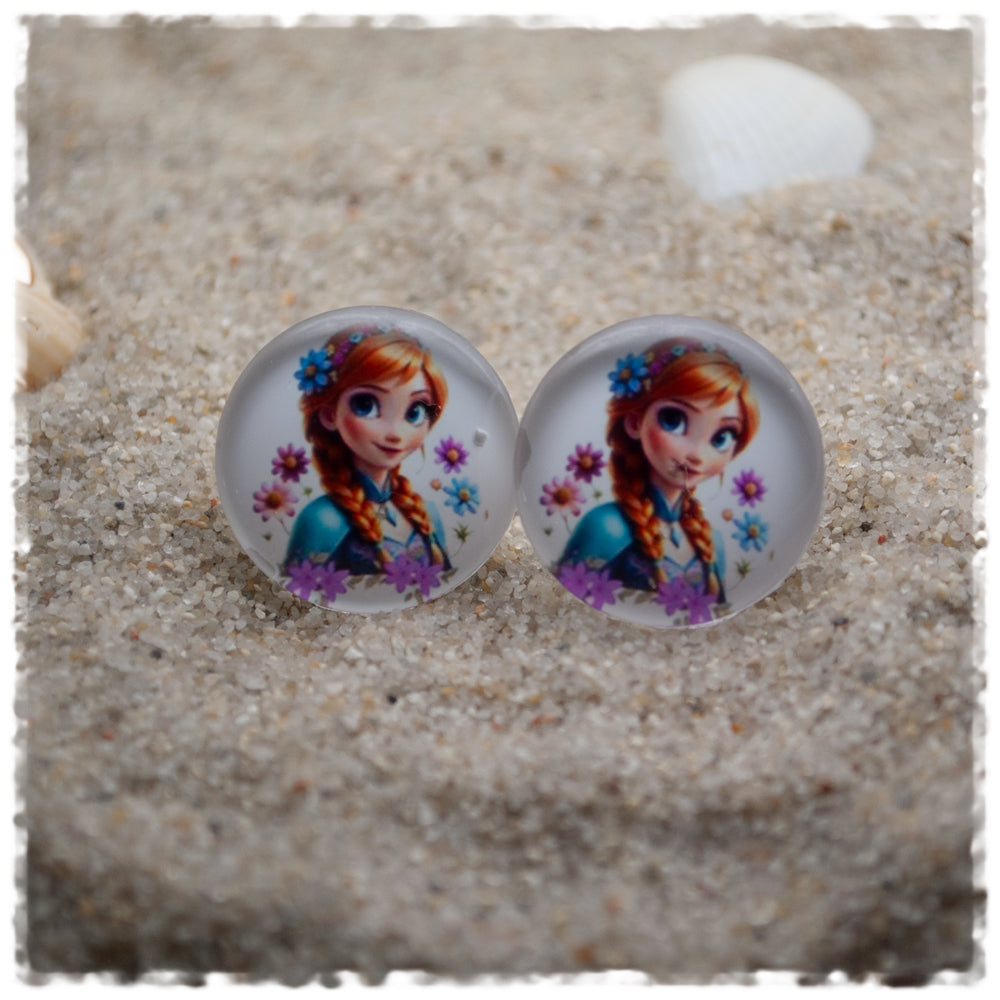 Ohrringe in 20 mm Prinzessin mit braunen Haaren