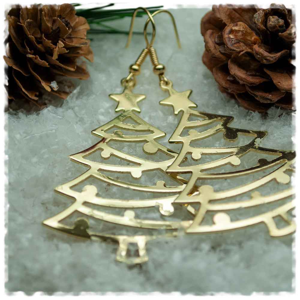 Ohrhänger goldener Tannenbaum