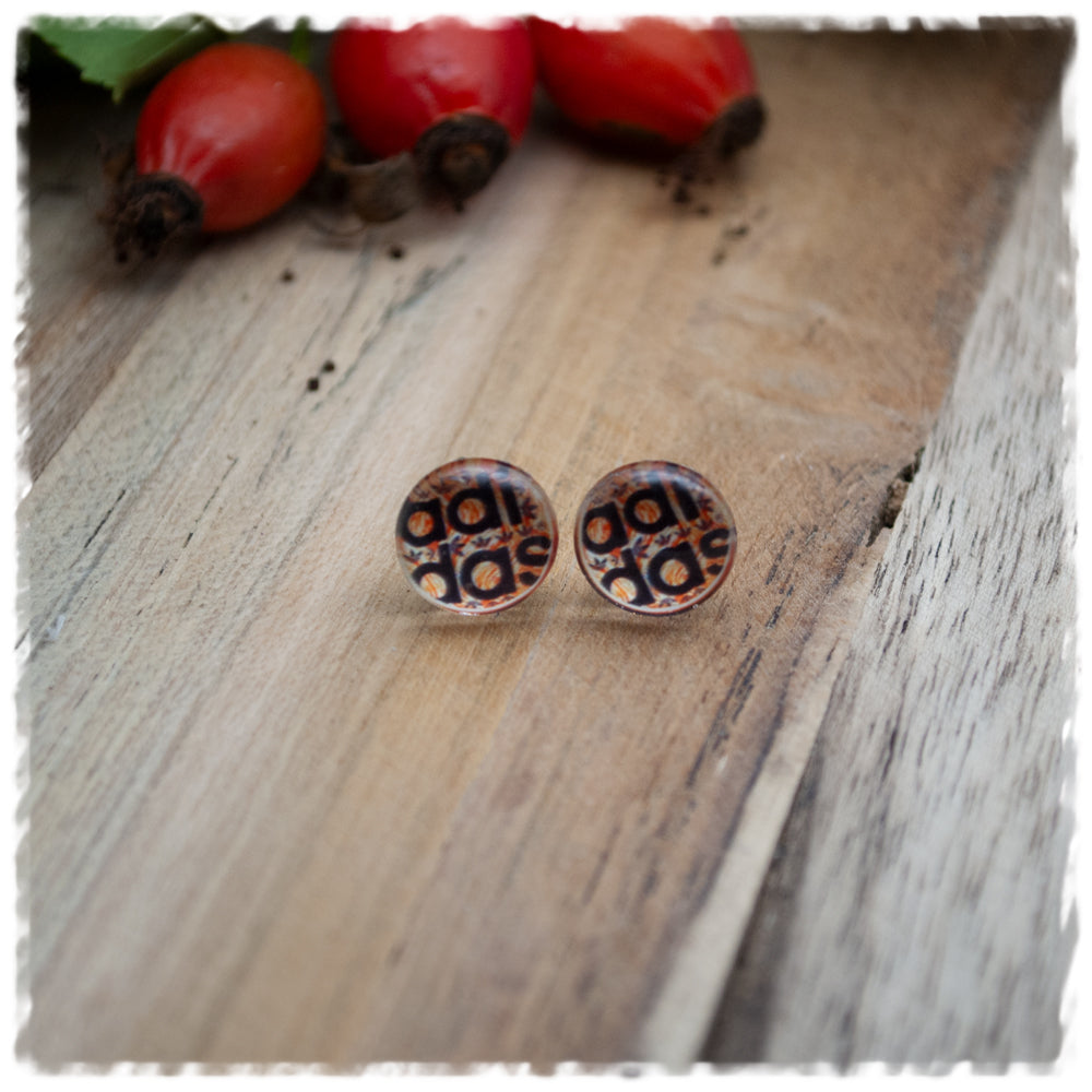 Ohrringe in 10 mm braun mit adidas