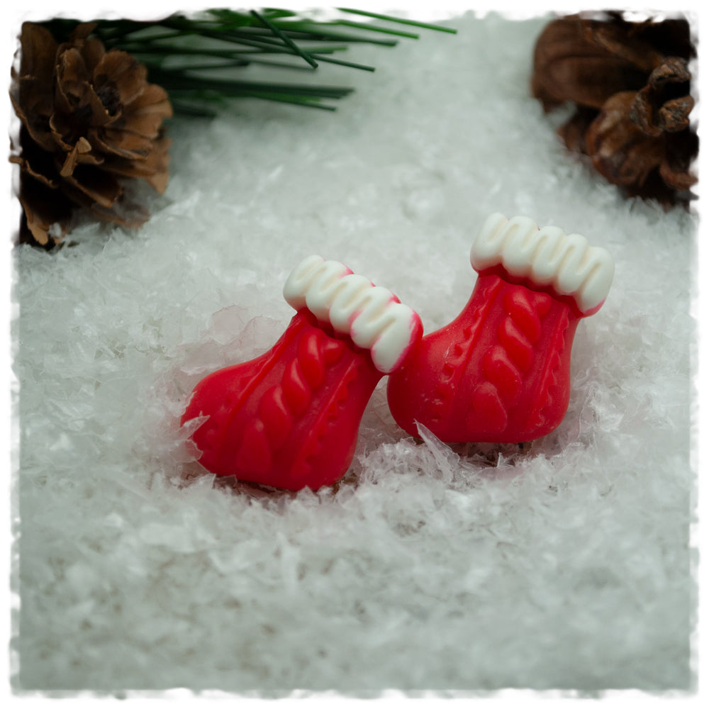 Ohrringe in 20 mm rote Weihnachtssocke