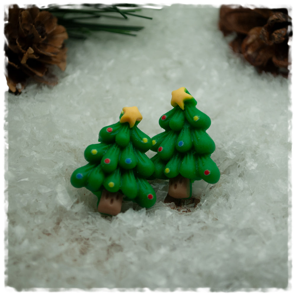 Ohrringe in 20 mm Weihnachtsbaum mit Stern