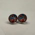 Ohrringe in 14 mm hellblau mit rosa Blumen - Jackelina