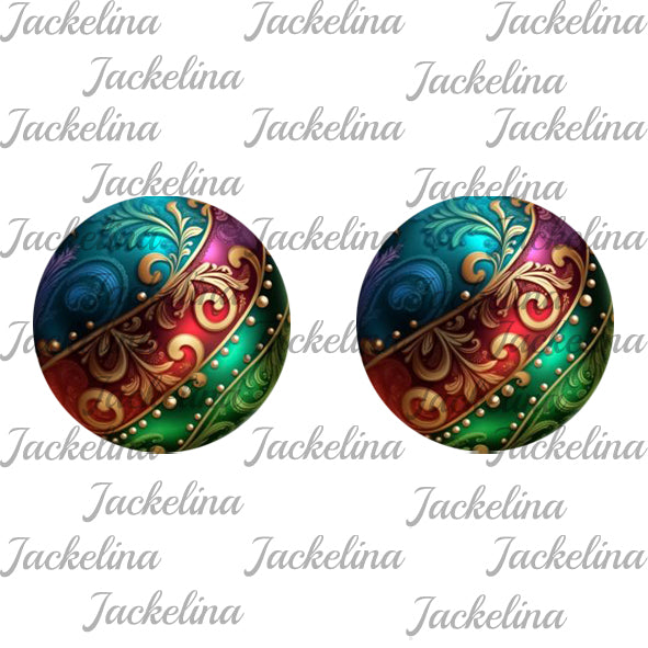 Ohrringe bunte Weihnachtskugel