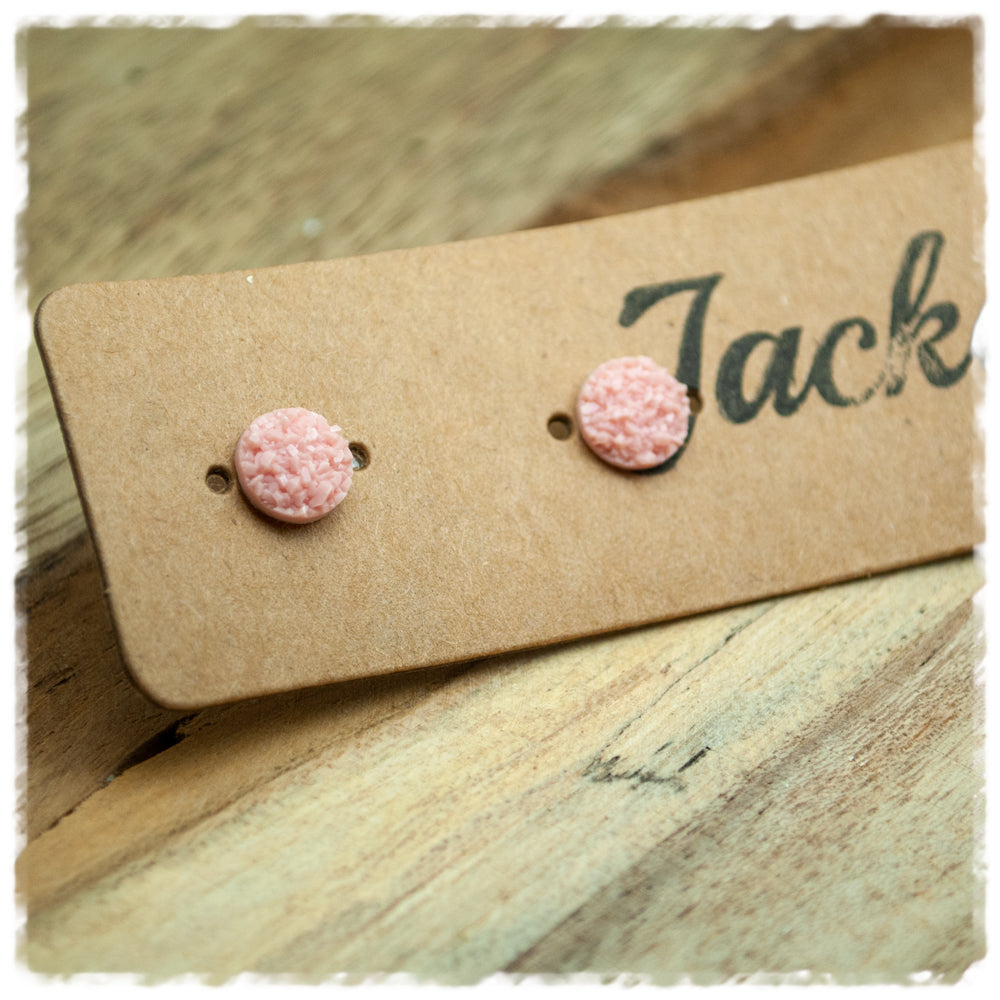 Ohrringe in 10 mm rosa mit Kristallstruktur