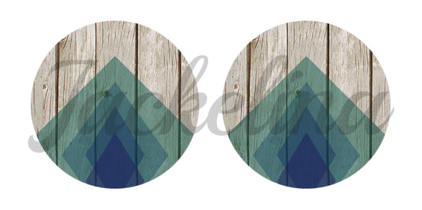 Ohrringe mit Holzdekor in grau, grün und blau - Jackelina