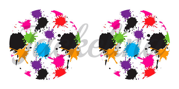 Ohrringe weiß mit bunten Klecksen - Jackelina