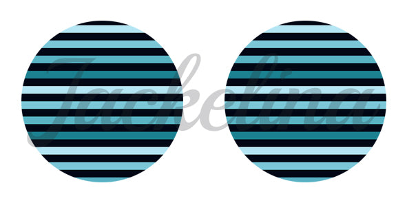 Ohrringe mit Streifen in schwarz und blau