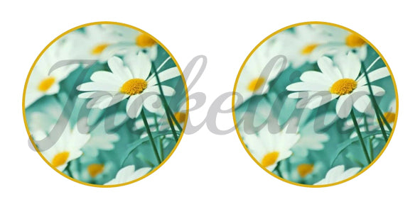 Ohrringe grün mit weißen Blumen - Jackelina