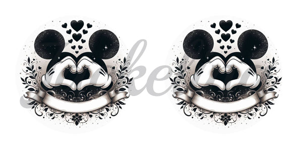 Ohrringe Maus mit Herzen und Lovehands - Jackelina