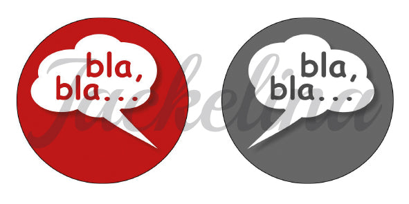 Ohrringe bla, bla... bla, bla... in rot und grau - Jackelina