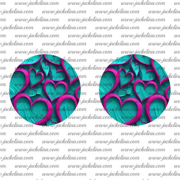 Ohrringe türkis pinke Herzen