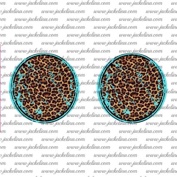 Ohrringe türkis mit Leoprint