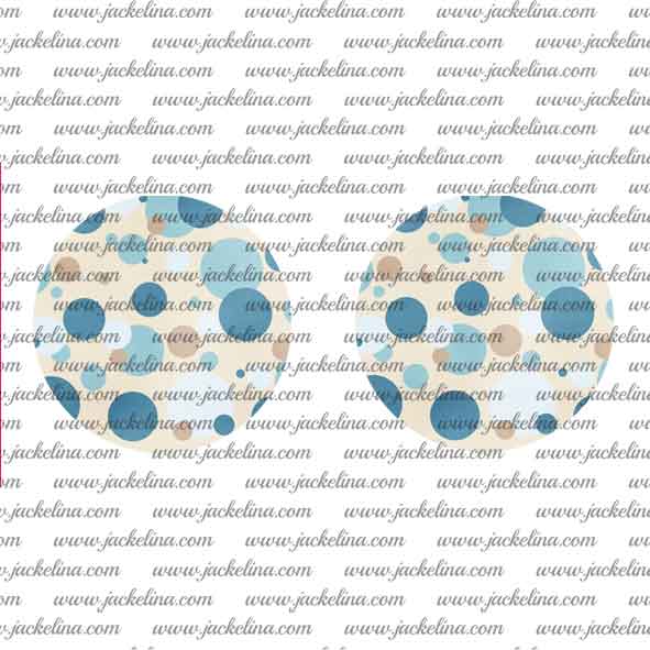 Ohrringe beige mit blauen und braunen Punkten