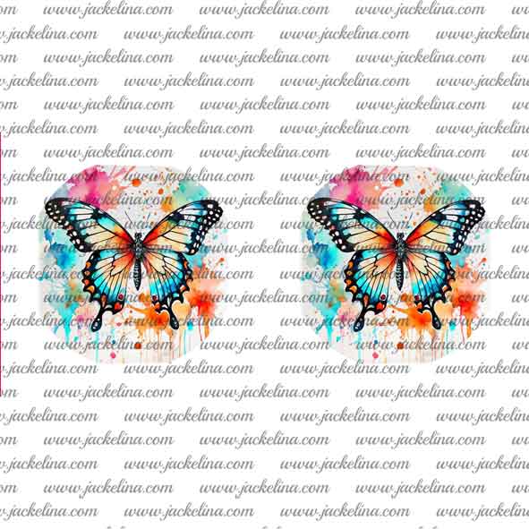 Ohrringe bunter Hintergrund mit Schmetterling