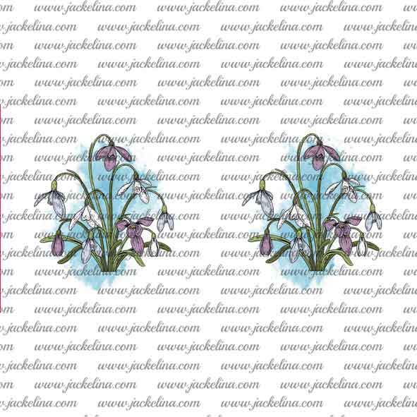 Ohrringe weiß hellblau mit Schneeglöckchen