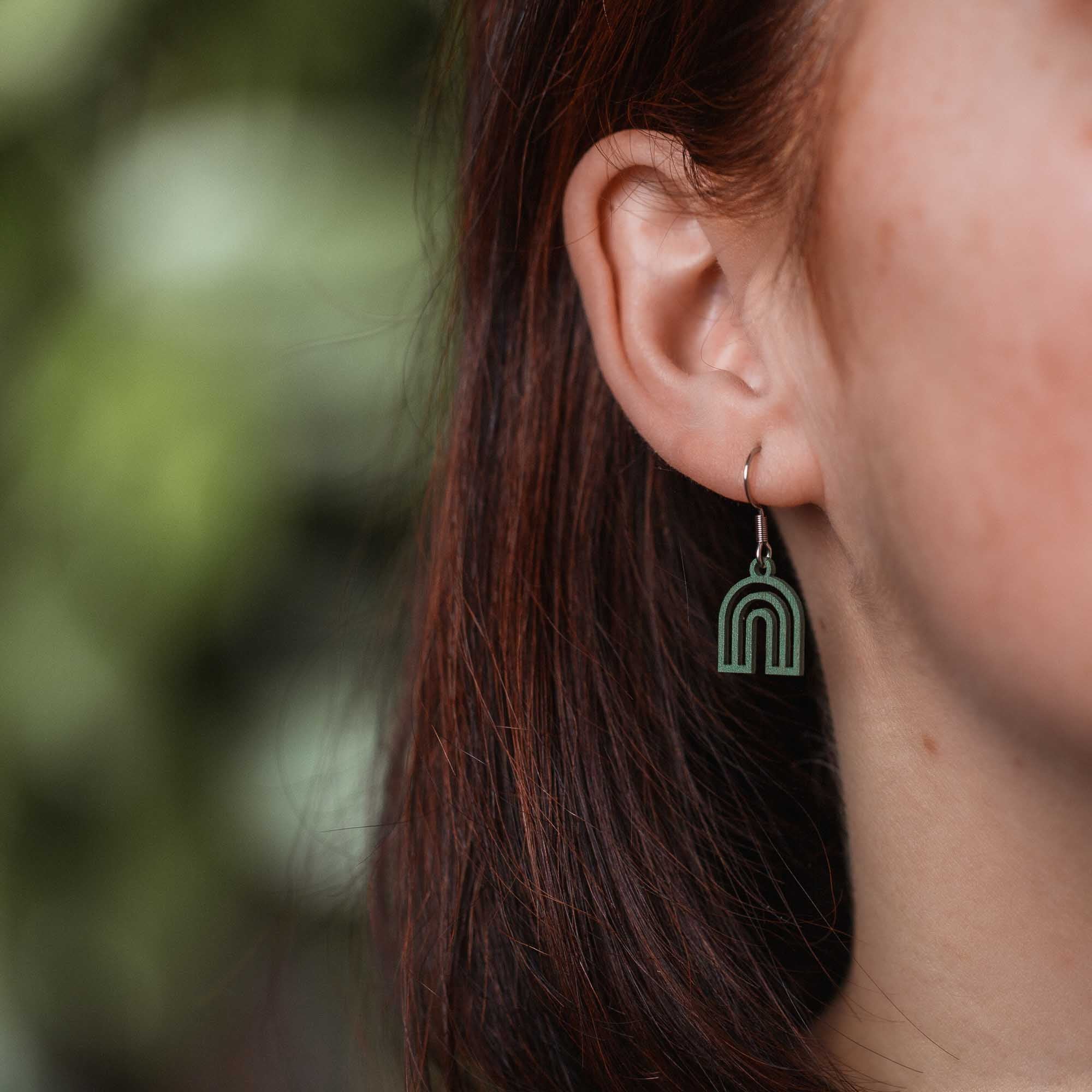 Ohrringe / Ohrhänger aus Holz | Rainbow