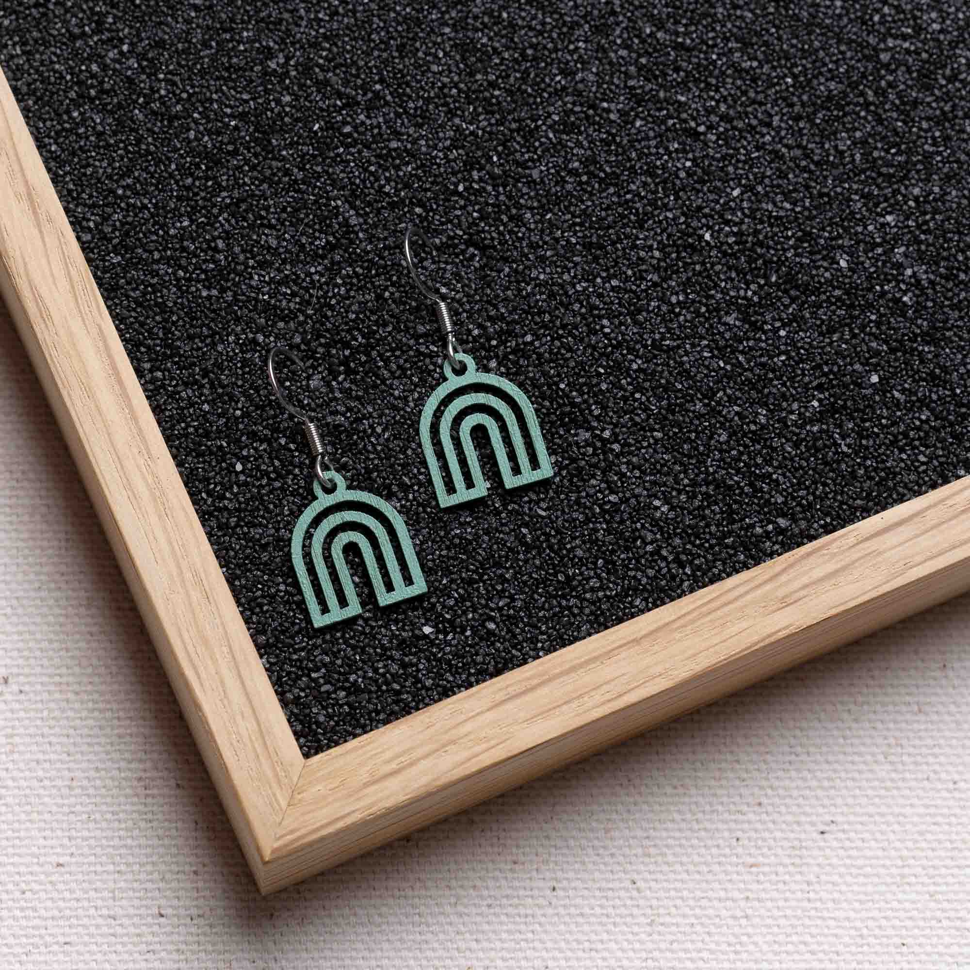 Ohrringe / Ohrhänger aus Holz | Rainbow